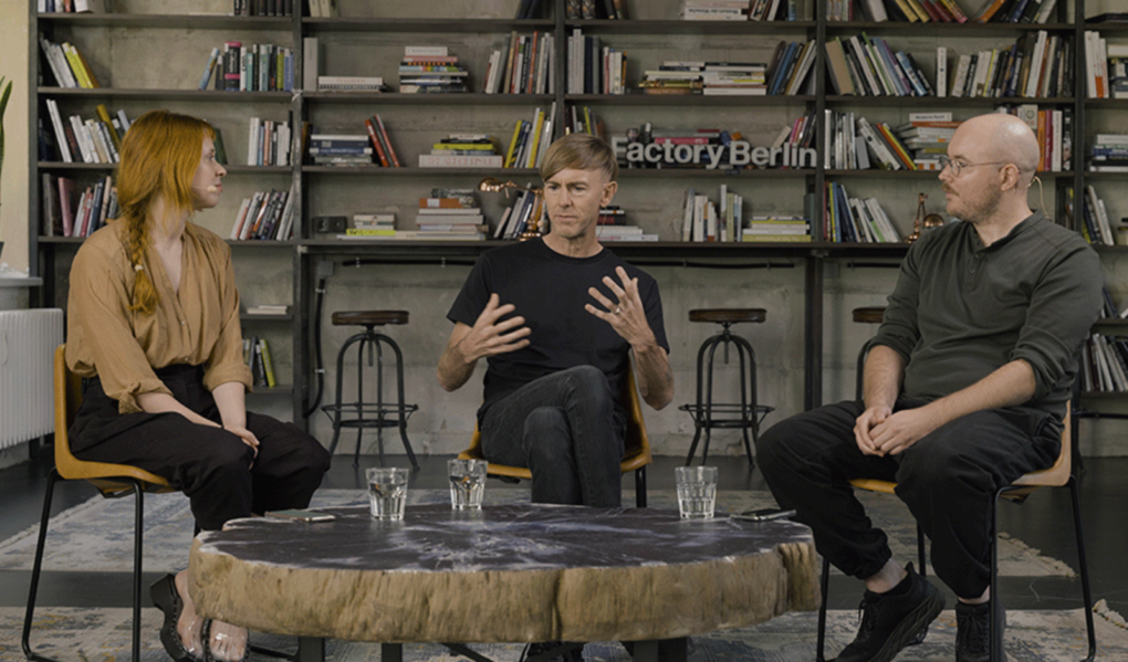 Holly Herndon and Mat Dryhurst interview Richie Hawtin for the video episode of their podcast, Interdependence