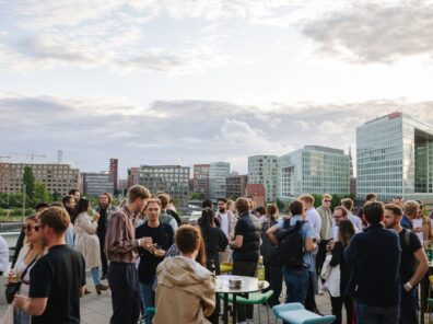 Terrace with people on it